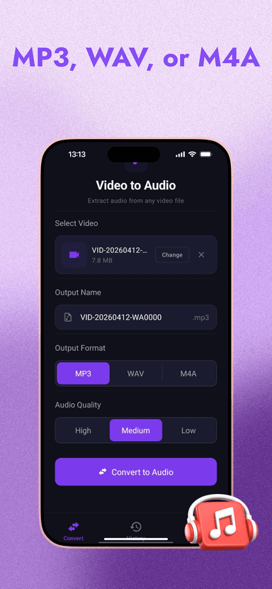 Video2Audio Pro - Format & Quality Settings