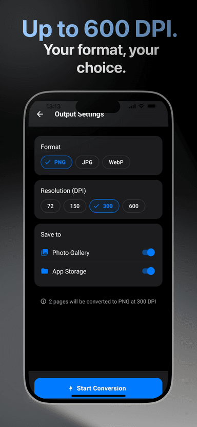 PDF2Image Pro - Quality & DPI Settings
